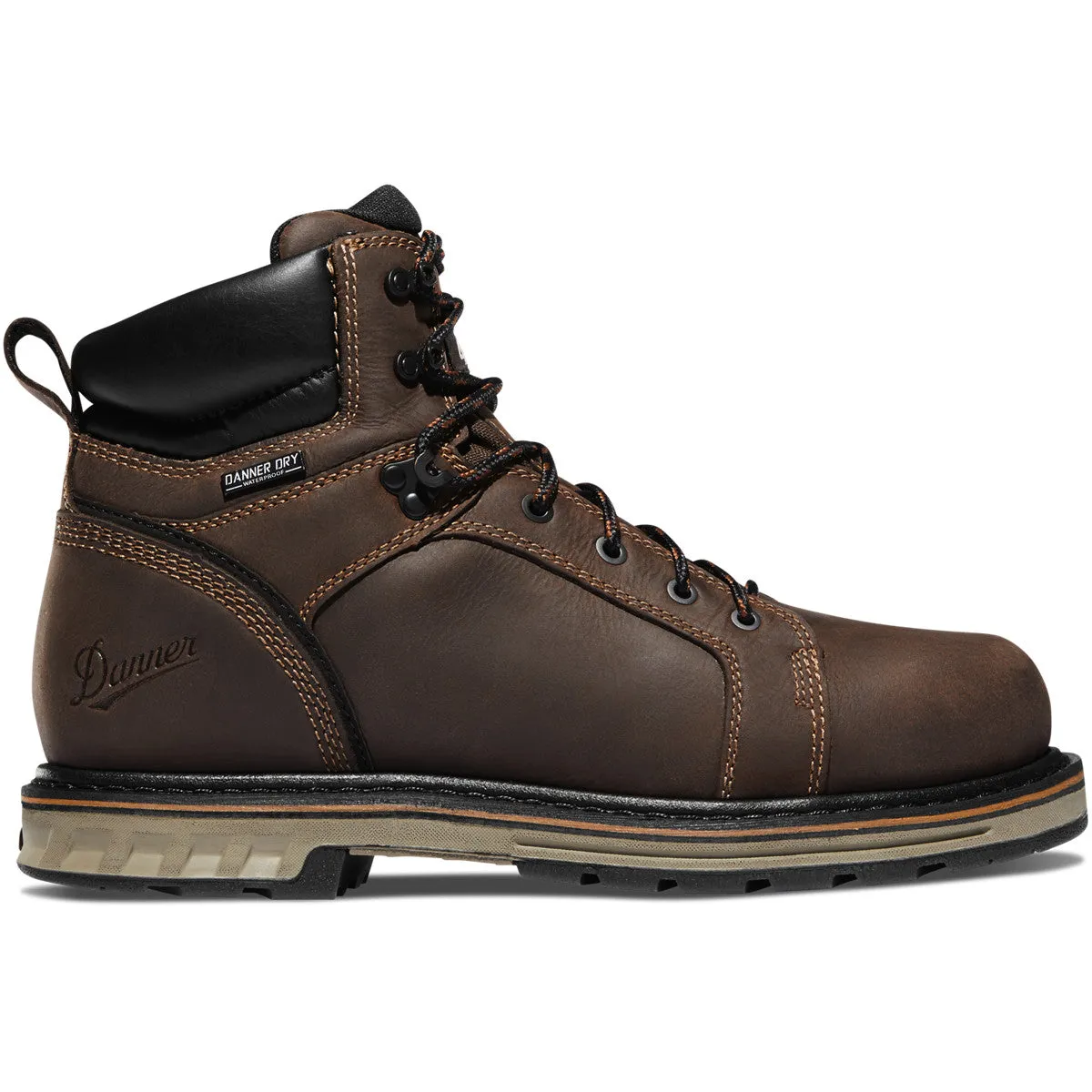 Danner Men's Steel Yard 6" Steel Toe WP Work Boot - Brown - 12531