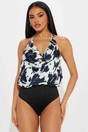 Dinner And Drinks Bodysuit - White/Black