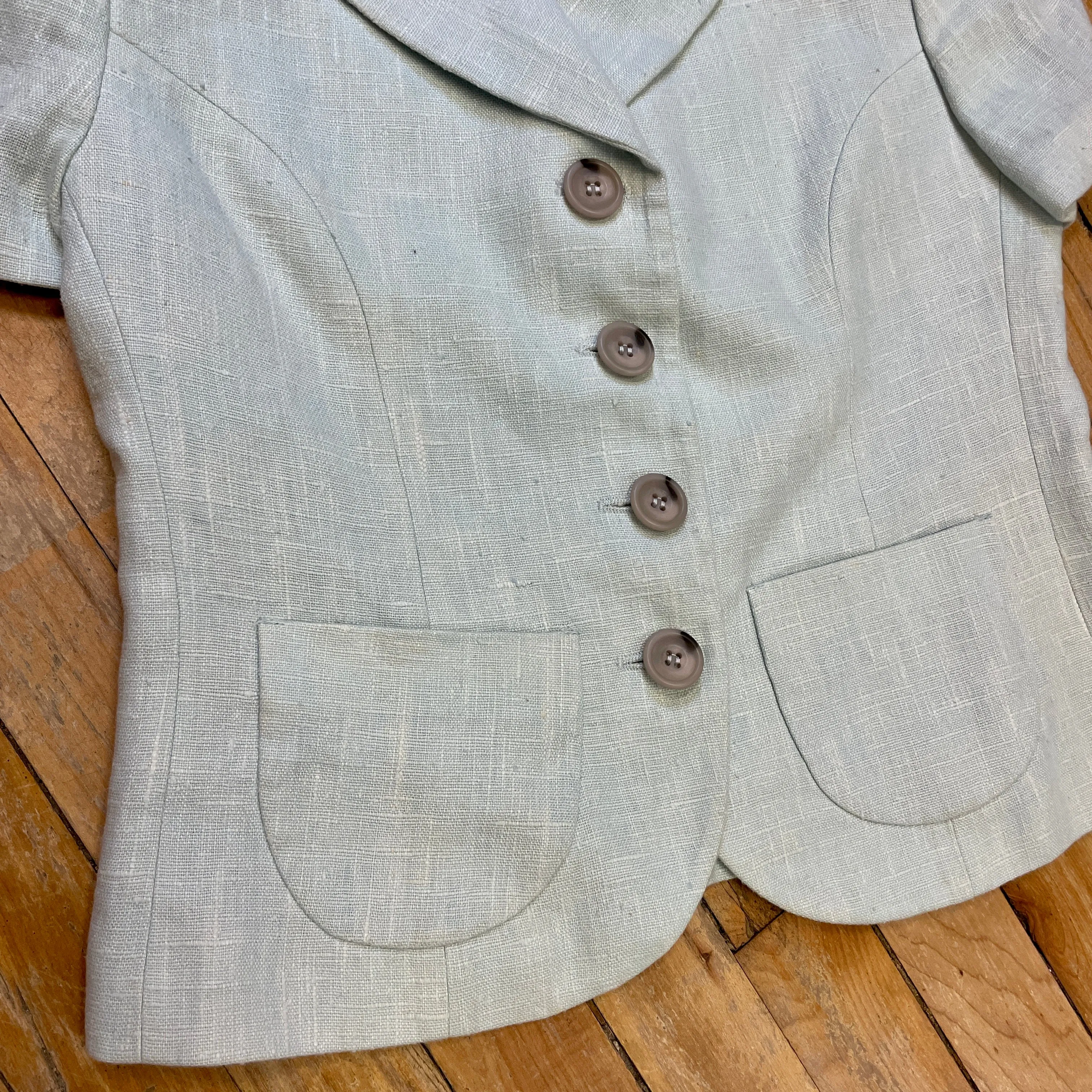 Dolce & Gabbana Vintage Designer Linen Skirt Suit Made in Italy Size Small