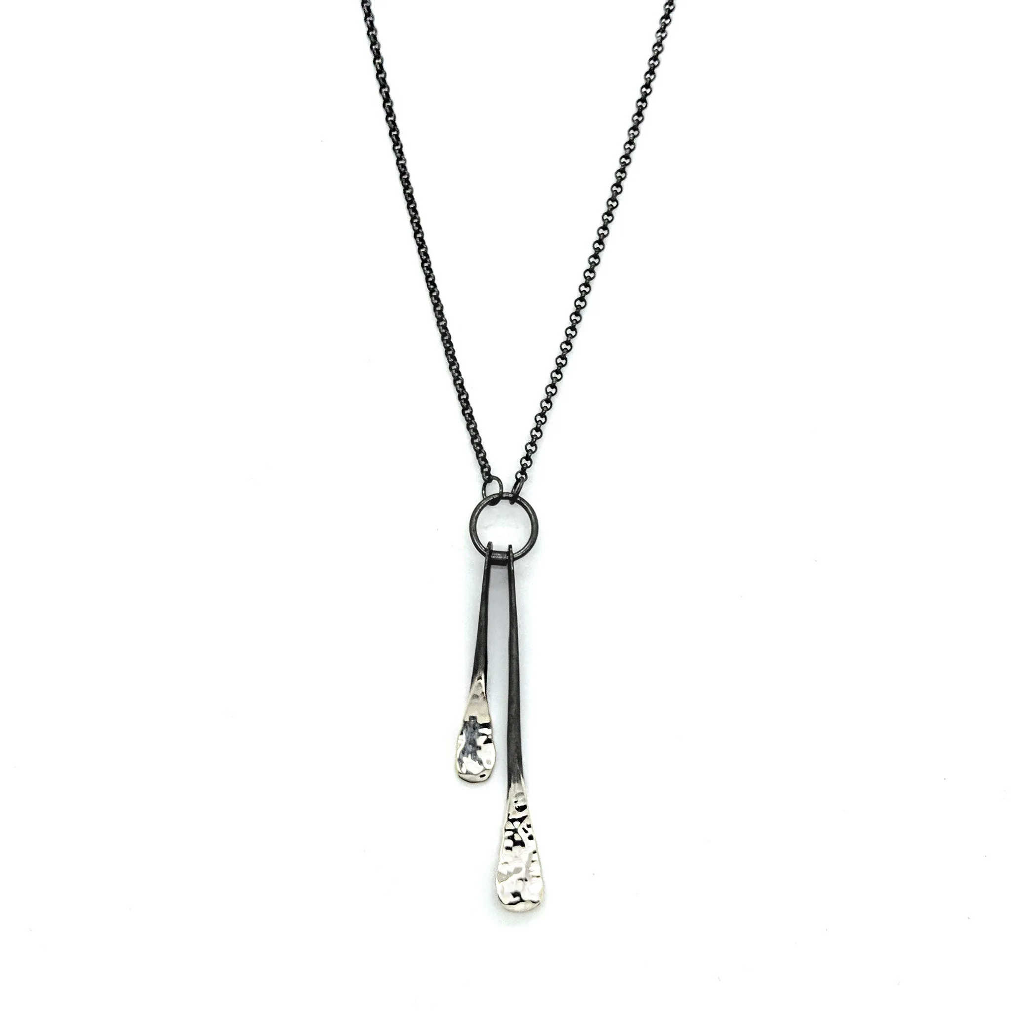 Double Satin Shiny Bars Necklace N1731