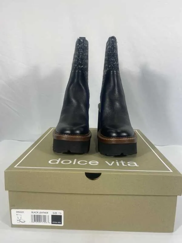 DRAGO BOOTS BLACK LEATHER - re:vita