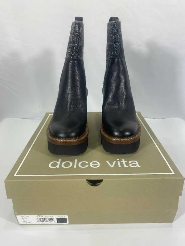 DRAGO BOOTS BLACK LEATHER - re:vita