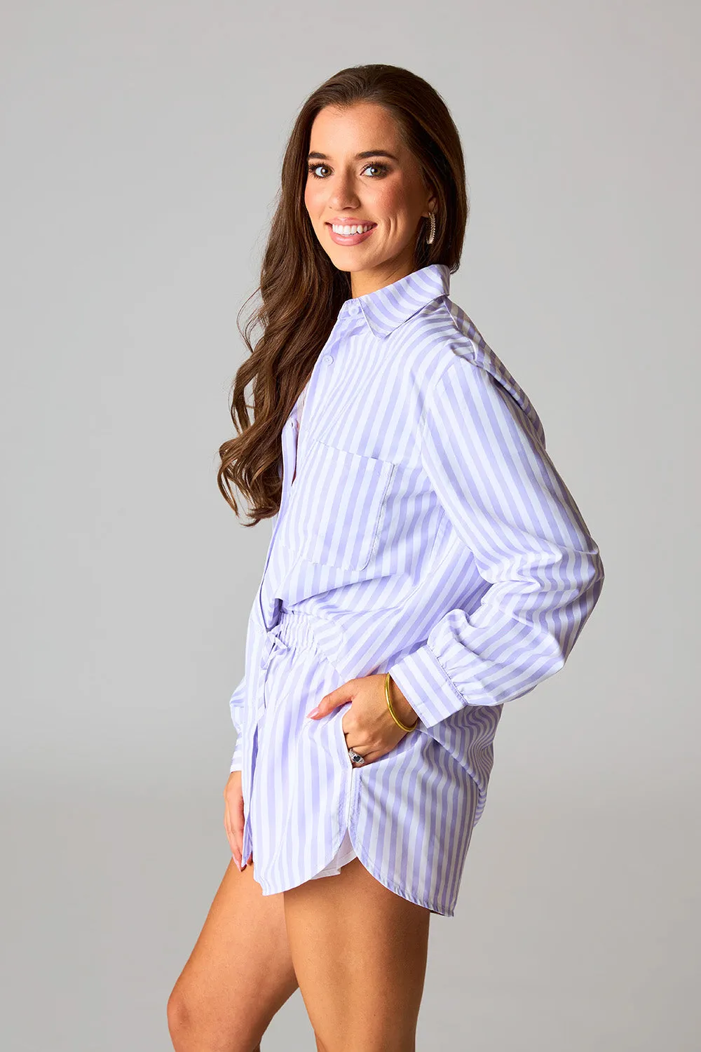 Ellen Outfit Set - Lilac Stripe