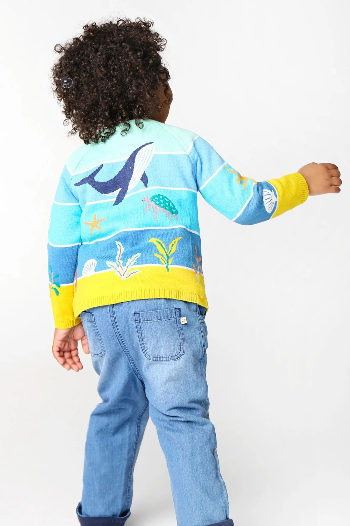 Frugi Tropical Sea Underwater Reva Knitted Cardigan