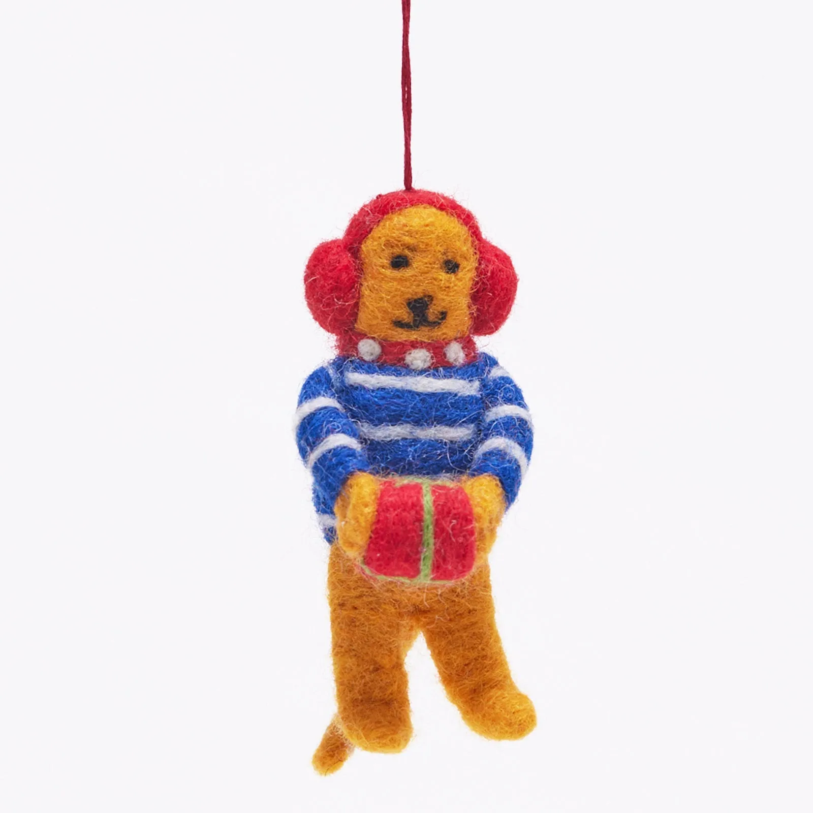 Gift Giving Bear Felt Ornament