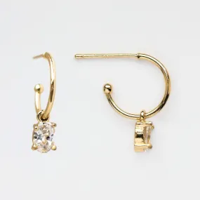 Gold CZ Emery Huggie Earrings