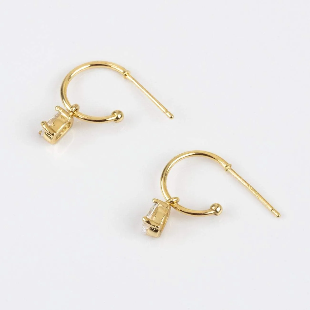 Gold CZ Emery Huggie Earrings