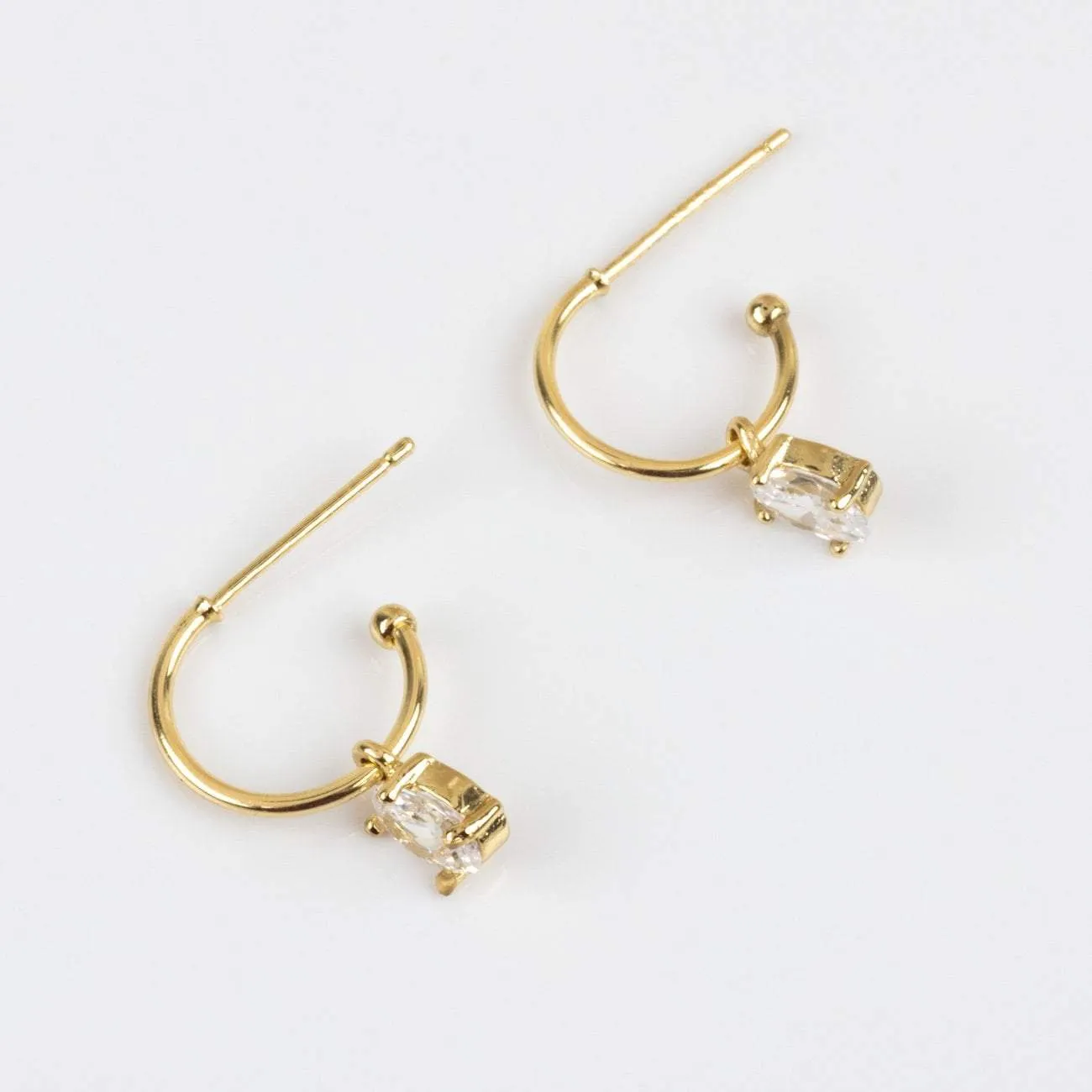 Gold CZ Emery Huggie Earrings