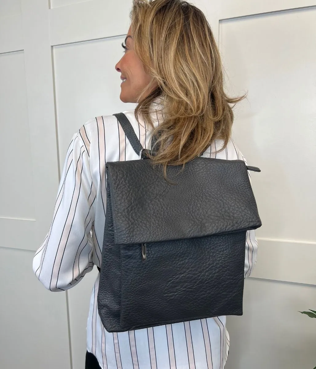 Grey Textured Backpack