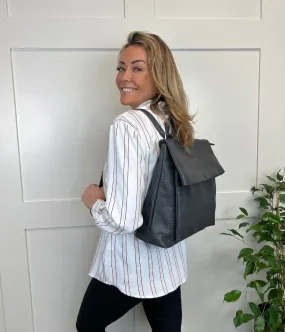 Grey Textured Backpack