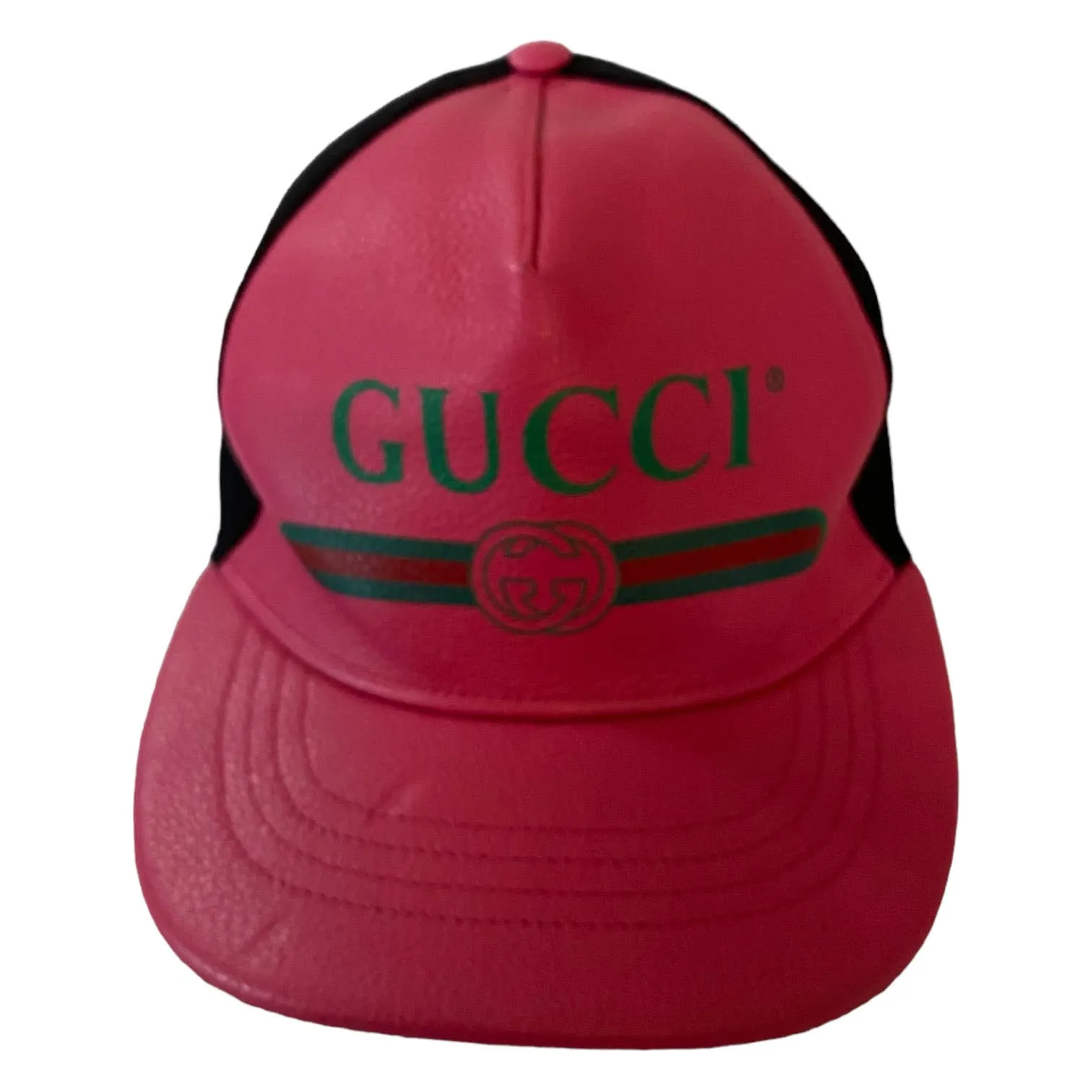 Gucci Hot Pink Leather Hat Size Medium NEW