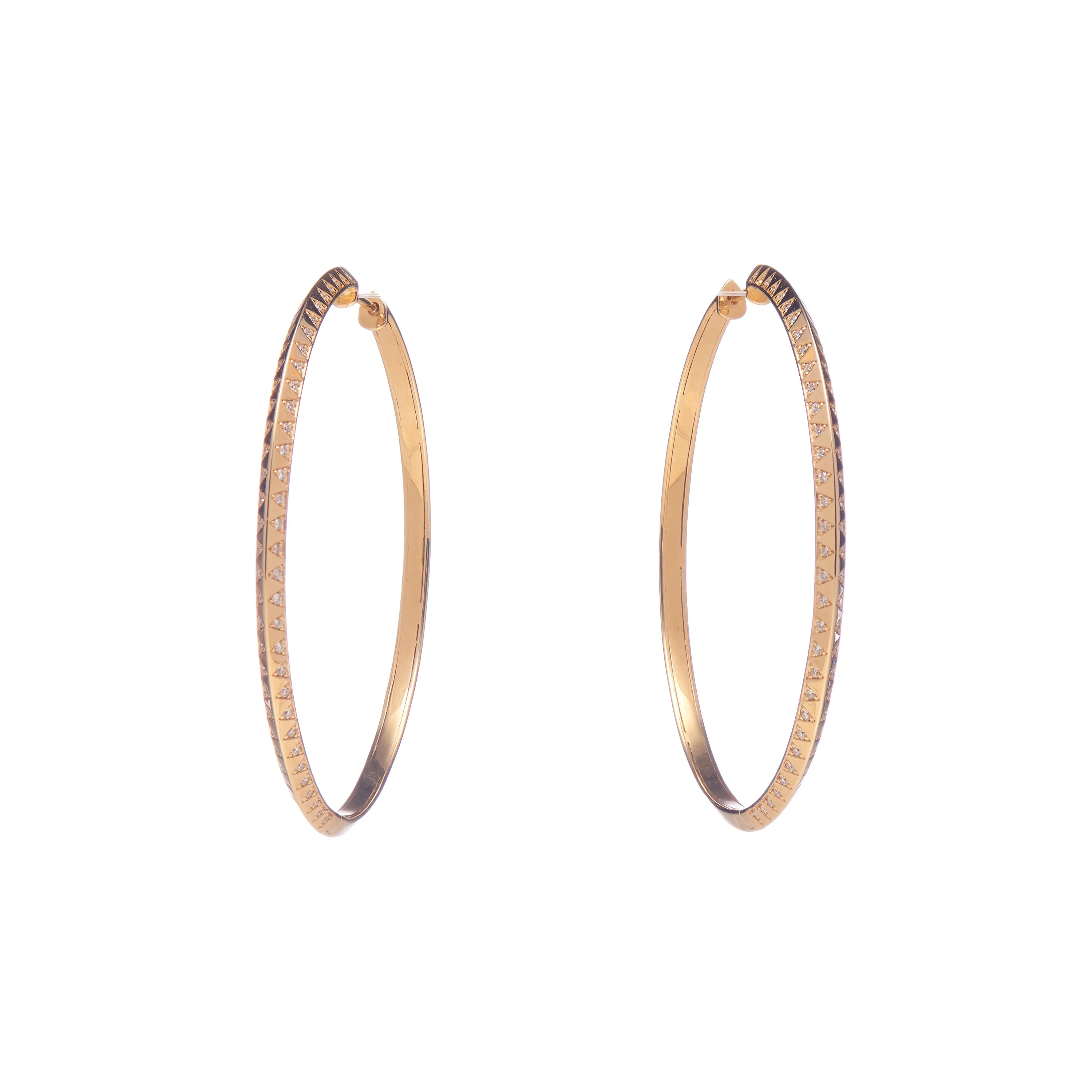 Harwell Godfrey 18k Skinny Diamond Talisman Hoops