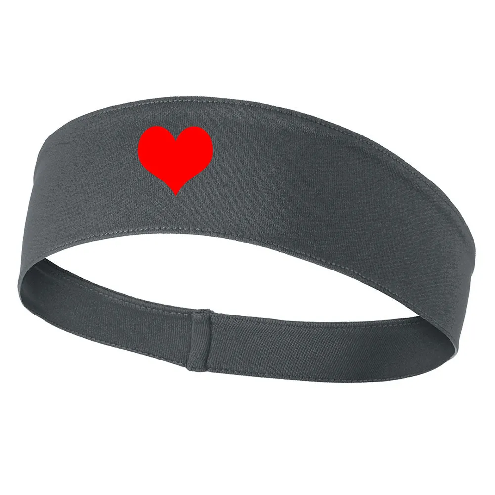 Heart Love Symbol Graphic Printed Moisture Wicking Headbands for Men and Women