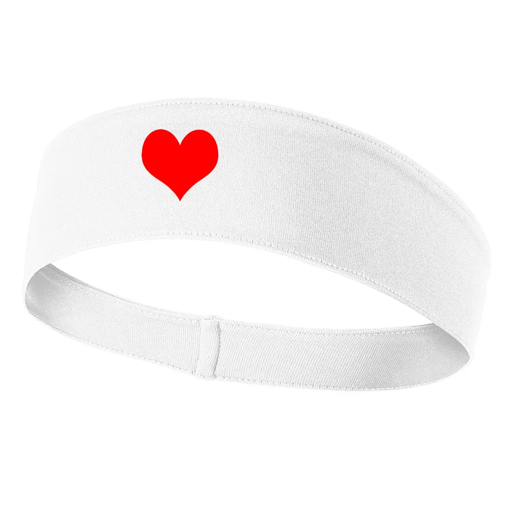 Heart Love Symbol Graphic Printed Moisture Wicking Headbands for Men and Women