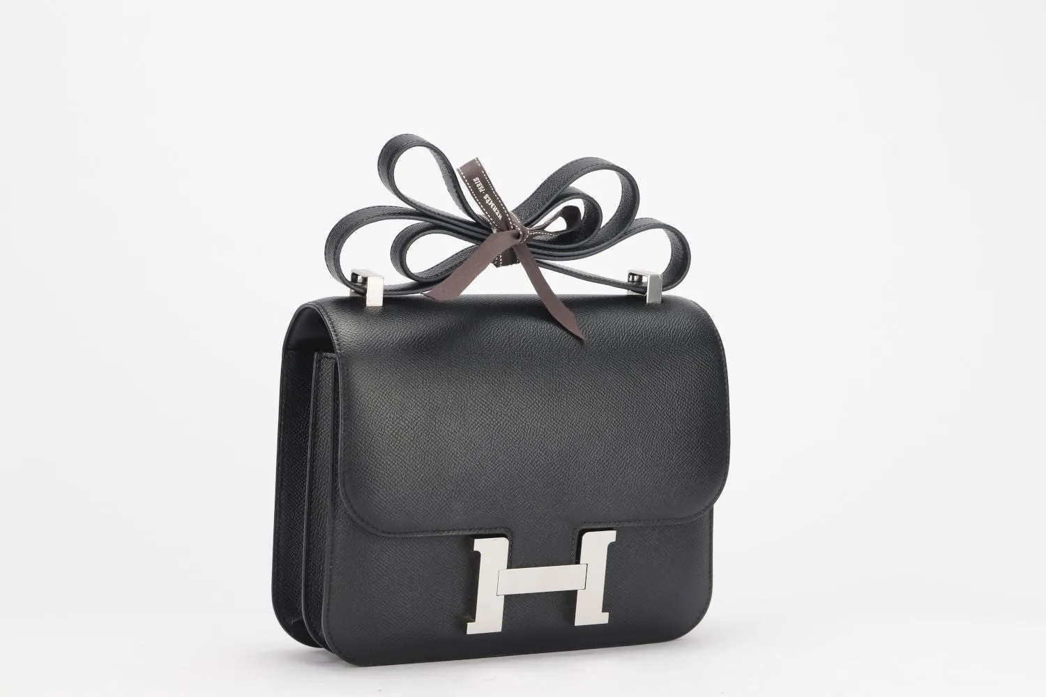 Hermes Constance 24cm, Stamp A, Black Color, Epsom Leather, Silver Hardware, with Dust Cover & Box