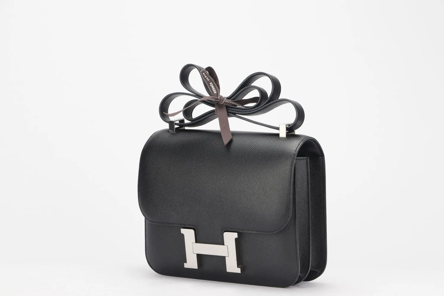 Hermes Constance 24cm, Stamp A, Black Color, Epsom Leather, Silver Hardware, with Dust Cover & Box