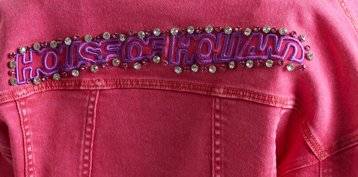 House of Holland Oversized Hot Pink Denim Jacket With Studs