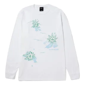 HUF GREEN BUDDY WINTER THINGS L/S TEE-WHITE