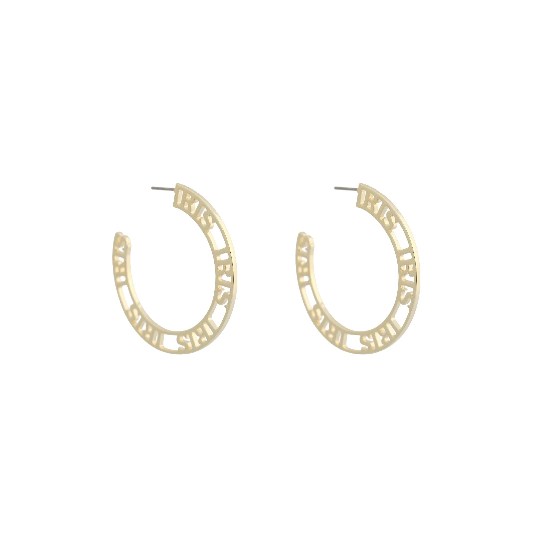 Iris Profile Wide Logo Hoop Earrings Medium