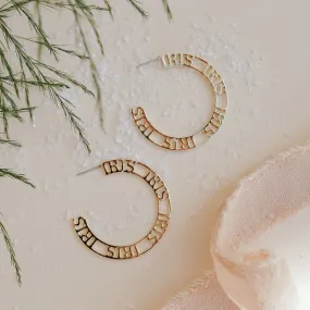 Iris Profile Wide Logo Hoop Earrings Medium