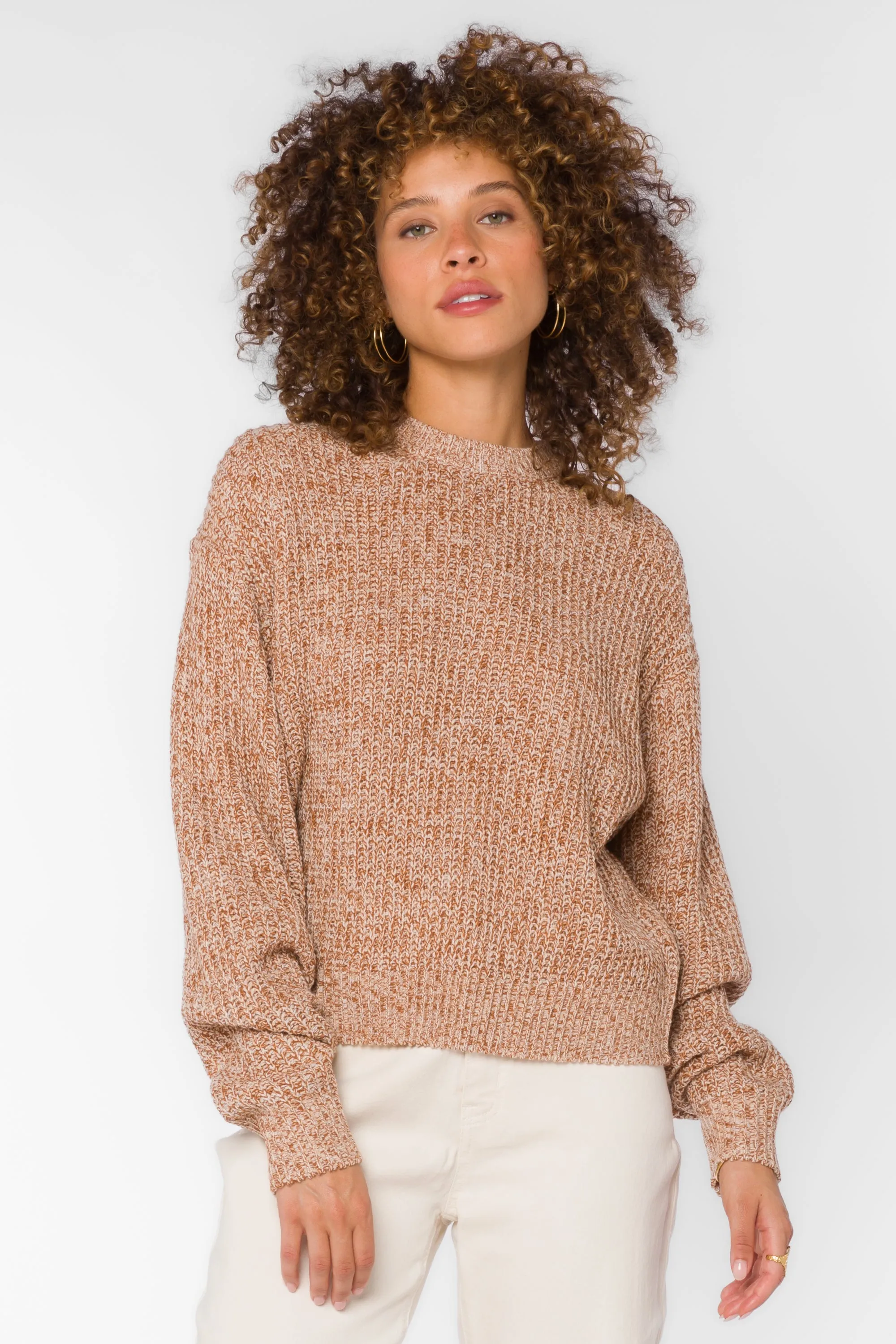 Justine Marled Brown Sweater