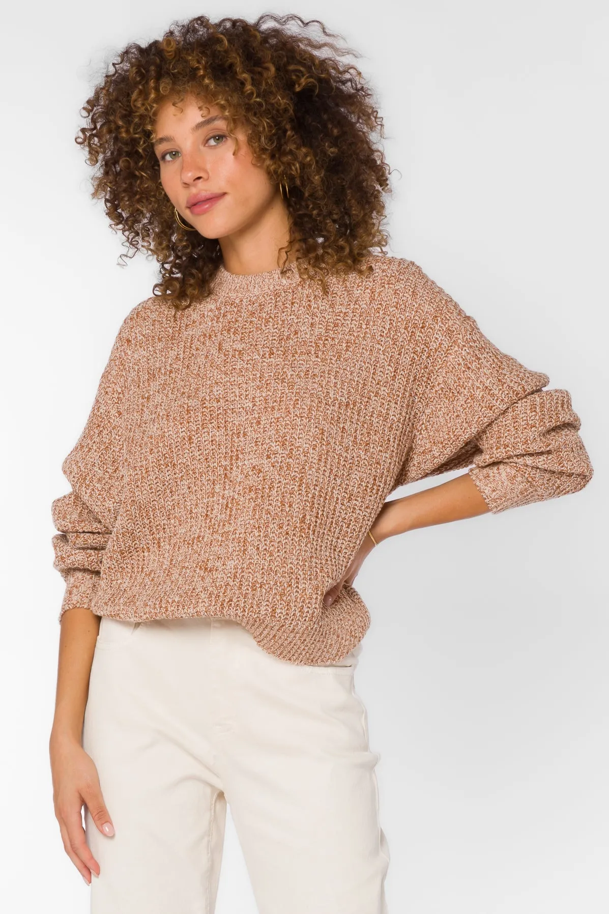 Justine Marled Brown Sweater