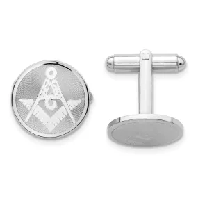 Kelly Waters Rhodium-plated Round Masonic Cuff Links