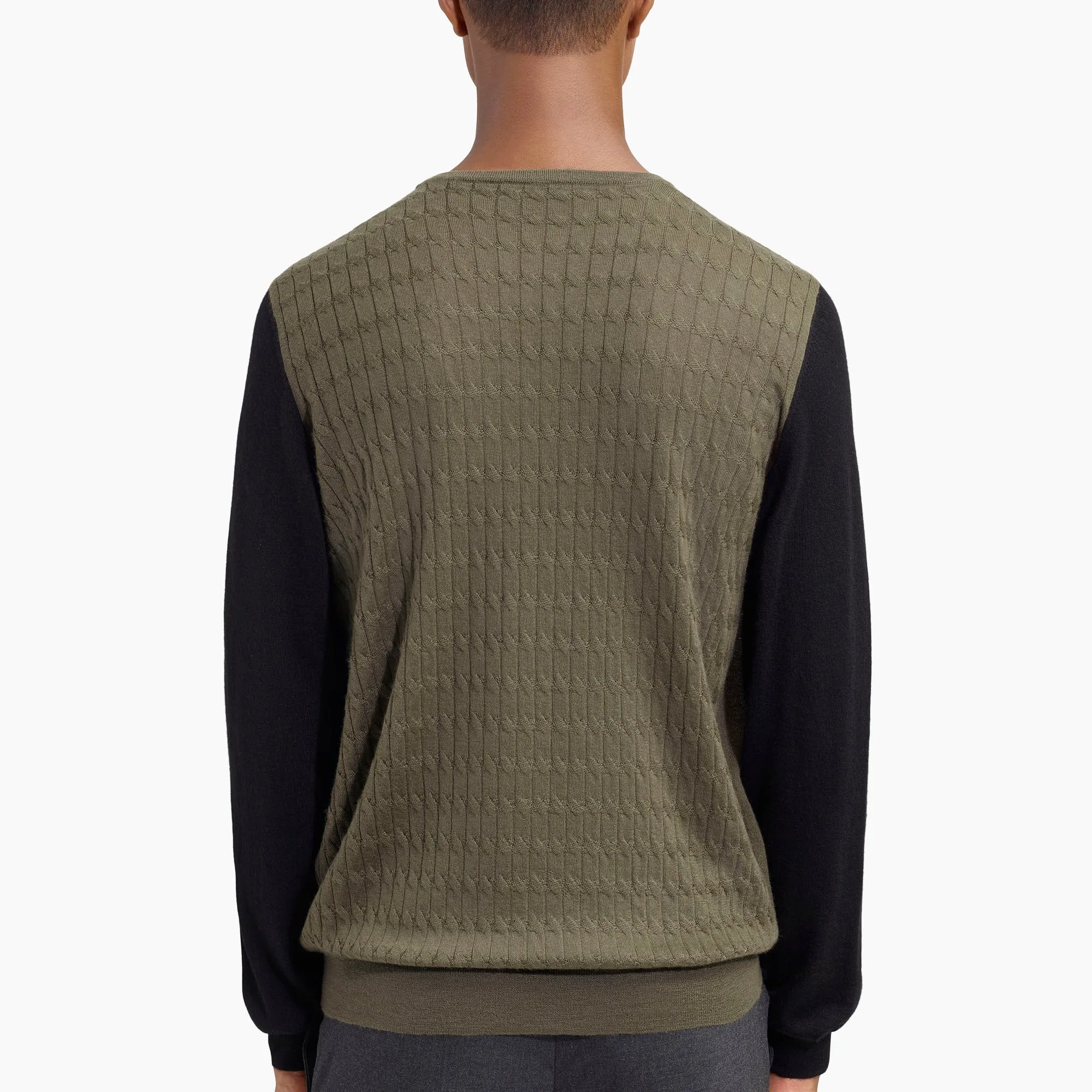 Lanza Bi-Color Cashmere Crewneck