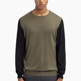 Lanza Bi-Color Cashmere Crewneck