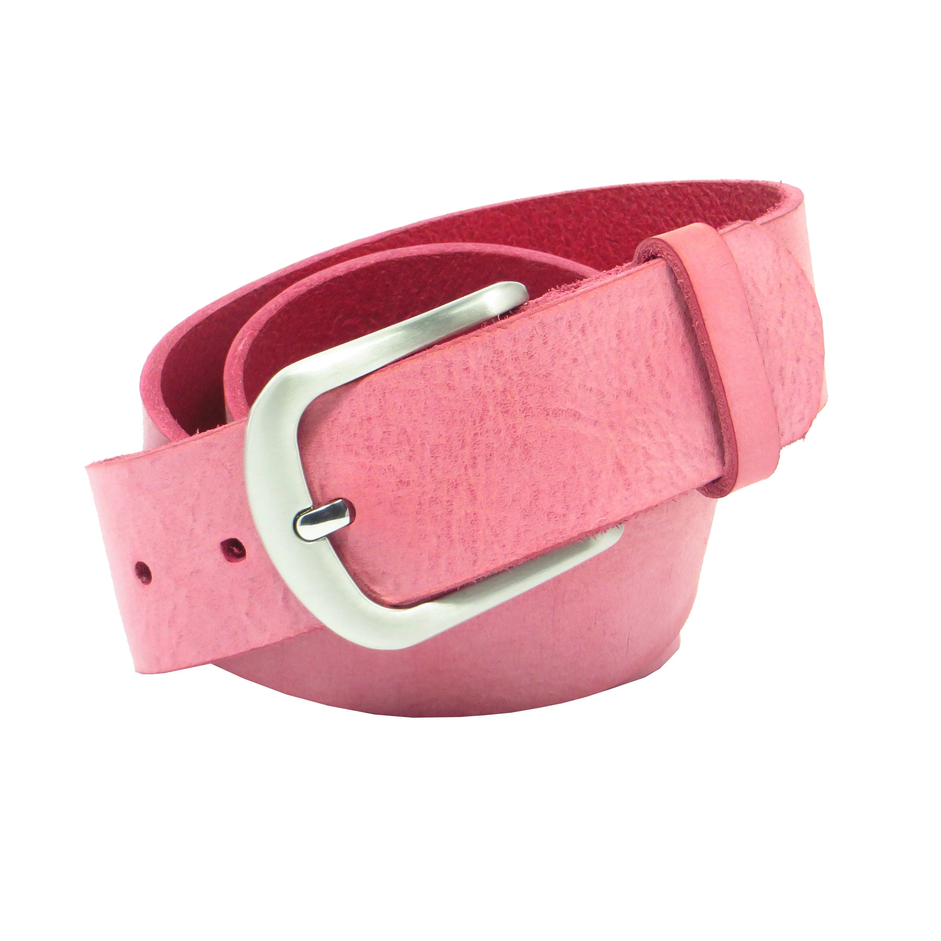 Ledergürtel 4 cm breit pink Rindsleder