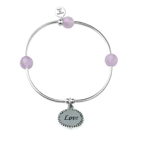 Love | Soft Bangle Charm Bracelet | Light Amethyst - Inspiration