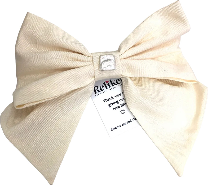 margaux studios Cream Large Hair Bow Clip One Size