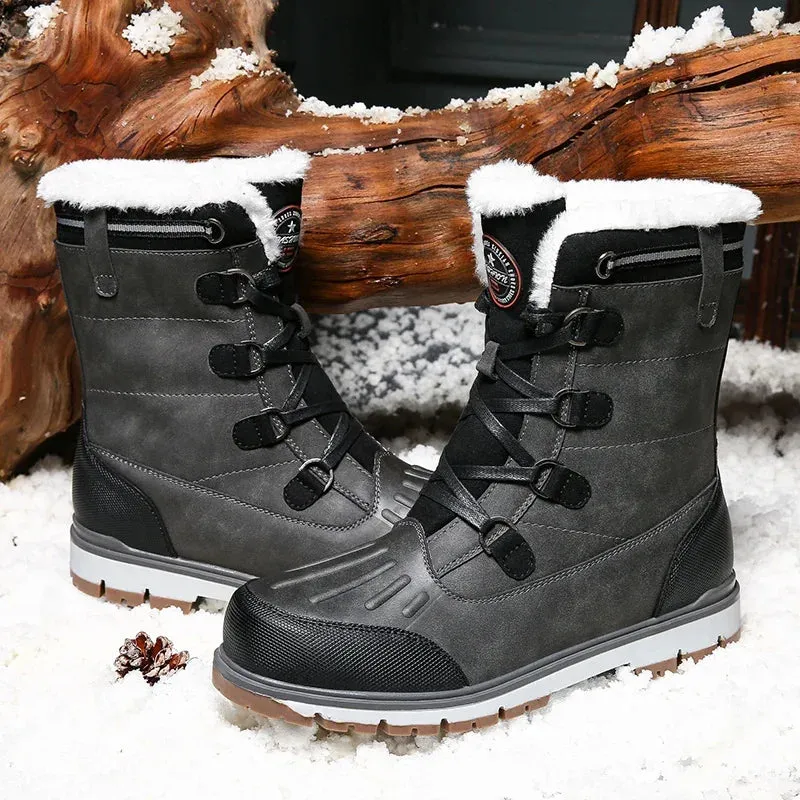 Men's Winter Mukluk Boots with Fur High-top Lining