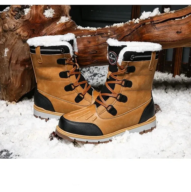 Men's Winter Mukluk Boots with Fur High-top Lining