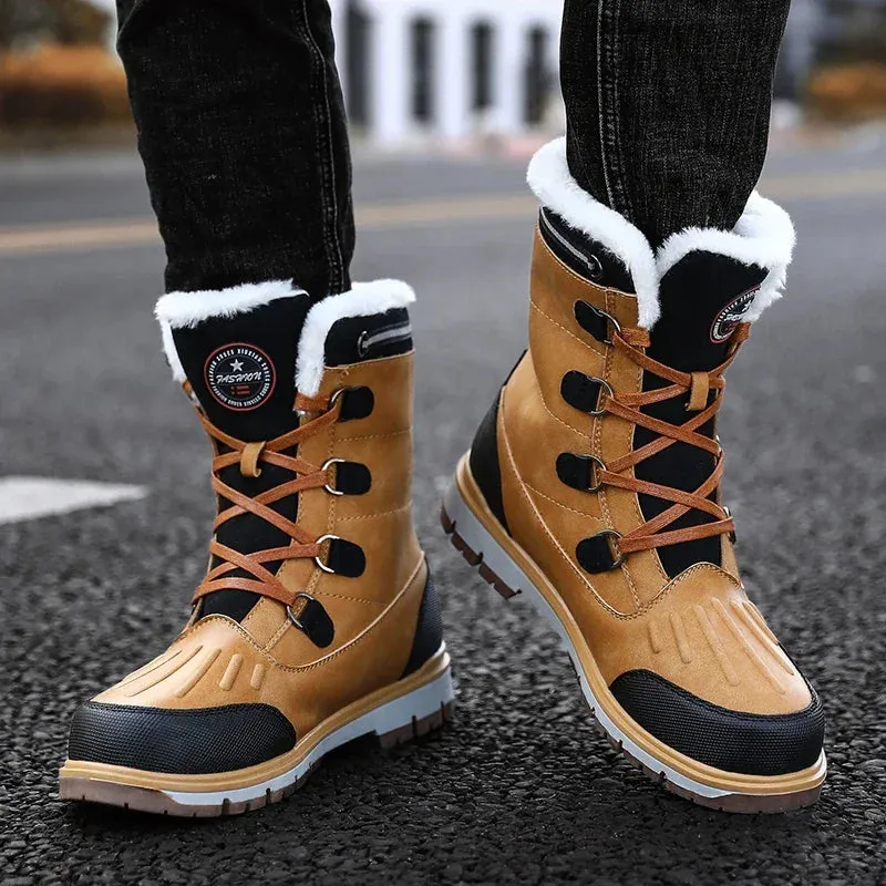 Men's Winter Mukluk Boots with Fur High-top Lining