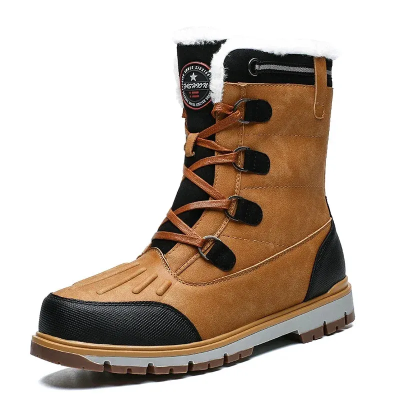 Men's Winter Mukluk Boots with Fur High-top Lining