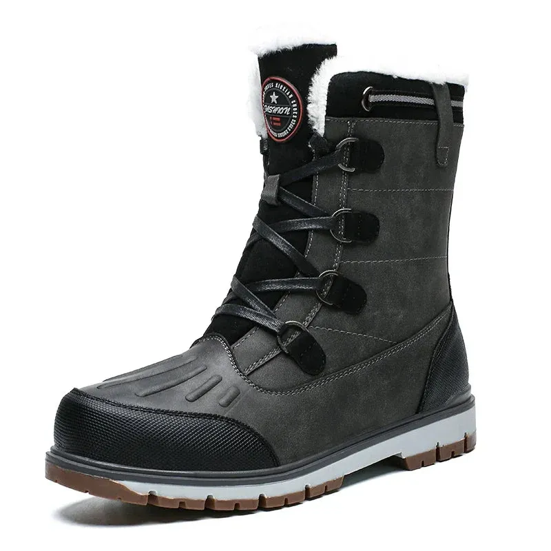 Men's Winter Mukluk Boots with Fur High-top Lining