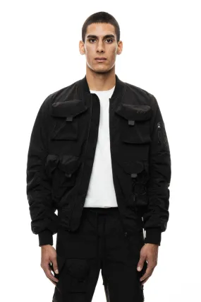 Mixed Media Utility Jacket - Black