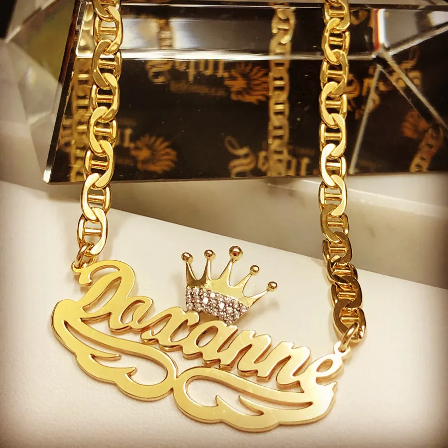 Name necklace with crown WC-125