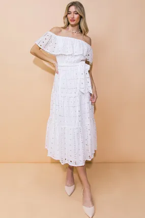 Natalia Eyelet Midi Dress