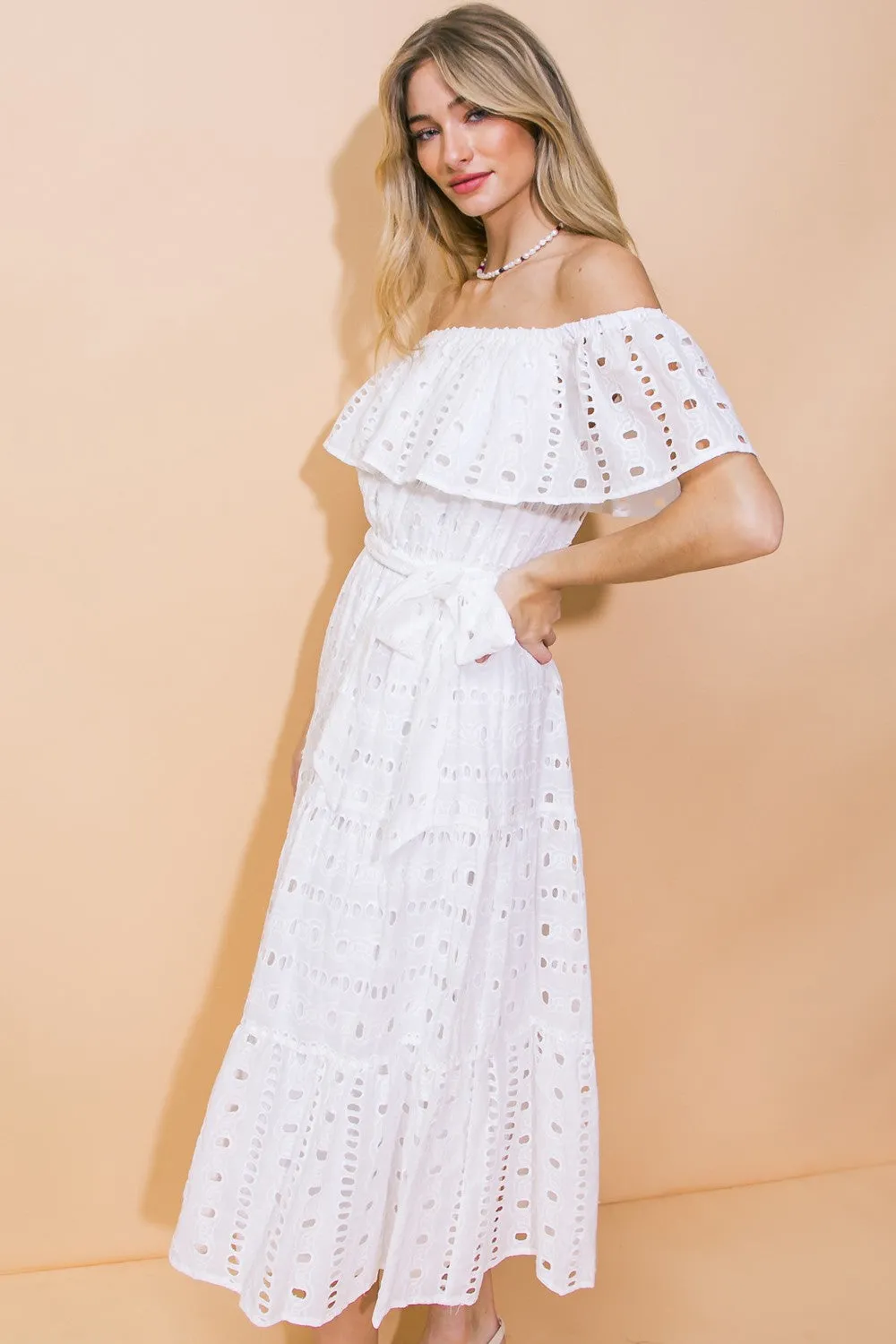 Natalia Eyelet Midi Dress