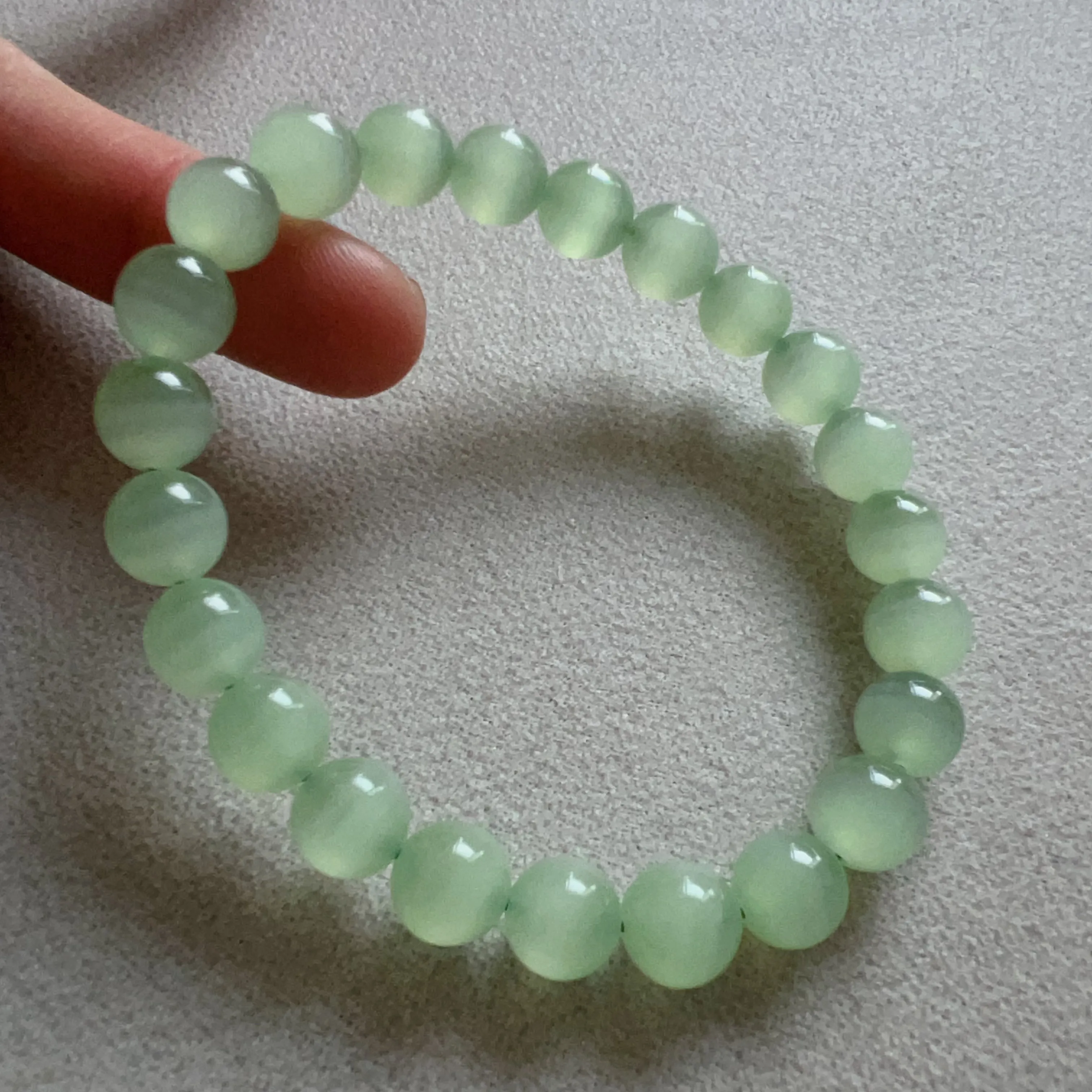 Natural Beautiful Top-grade Green Stone Bracelet 8.8mm Beads | Natural Afghanistan Green Jade Heart Chakra Healing Gemstone