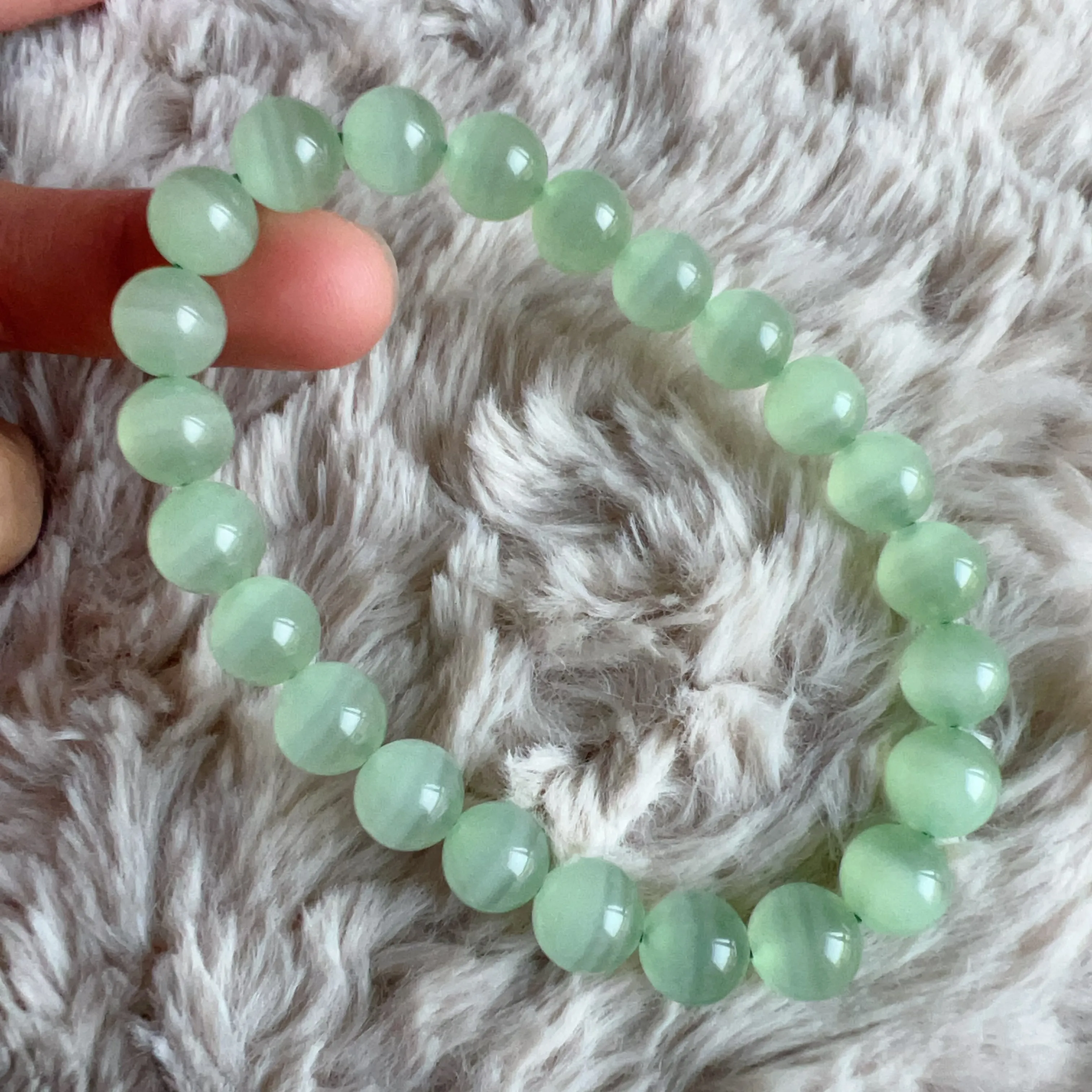 Natural Beautiful Top-grade Green Stone Bracelet 8.8mm Beads | Natural Afghanistan Green Jade Heart Chakra Healing Gemstone