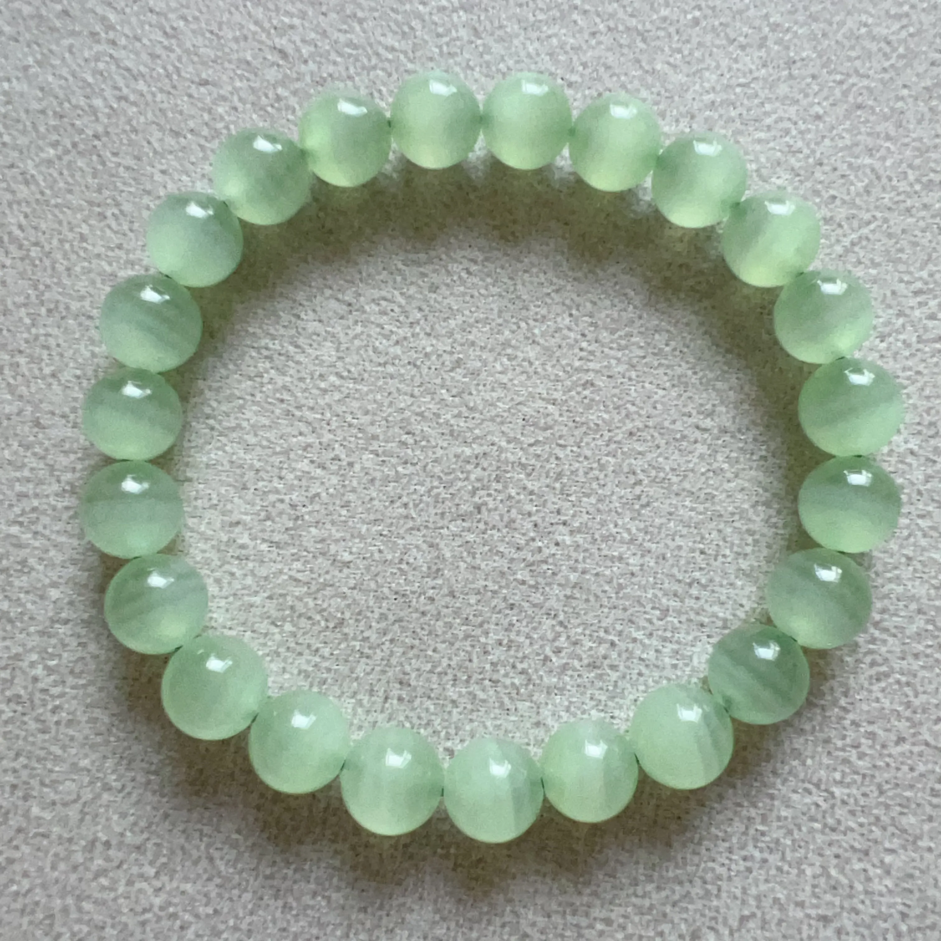 Natural Beautiful Top-grade Green Stone Bracelet 8.8mm Beads | Natural Afghanistan Green Jade Heart Chakra Healing Gemstone