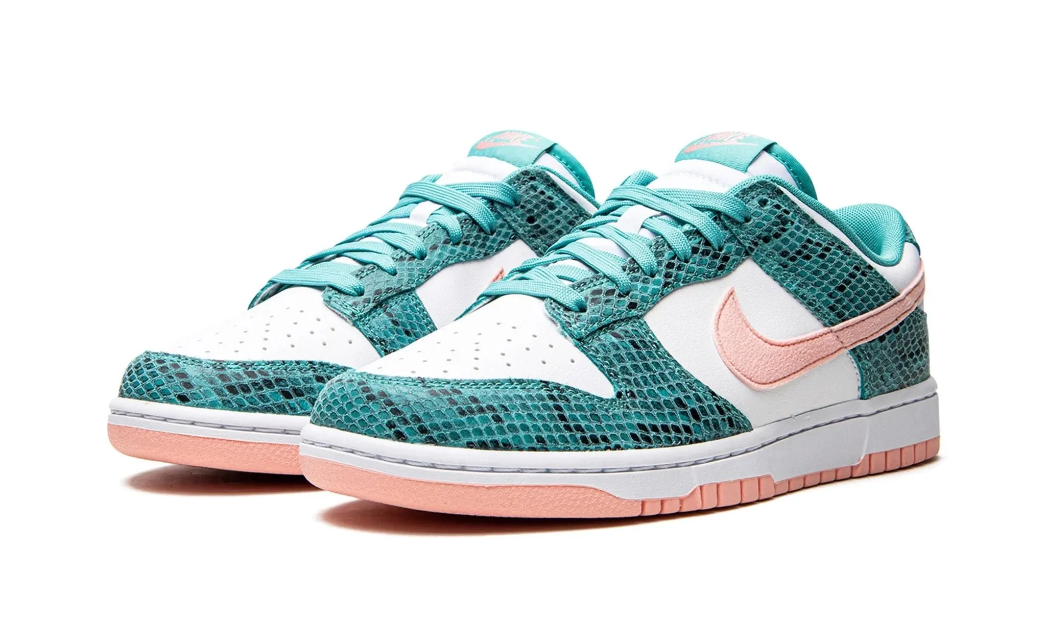 NIKE DUNK LOW SNAKESKIN WASHED TEAL BLEACHED CORAL