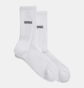 Norse Projects Bjarki Logo Socks in White