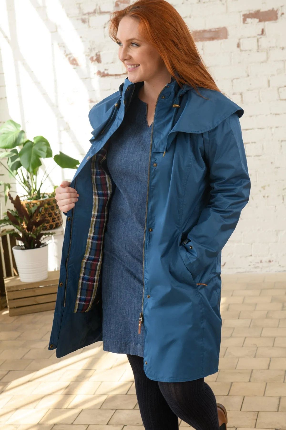 Outrider 3/4 Length Waterproof Raincoat - Deep Sea