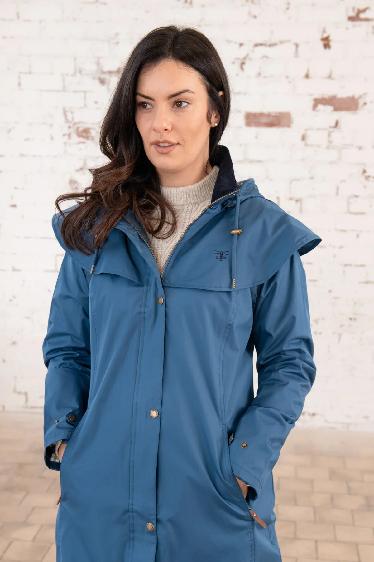 Outrider 3/4 Length Waterproof Raincoat - Deep Sea