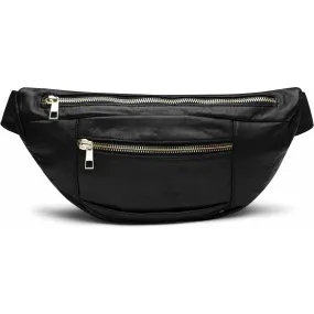 Oversize leather bumbag in high and soft quality / 13860 - Gold