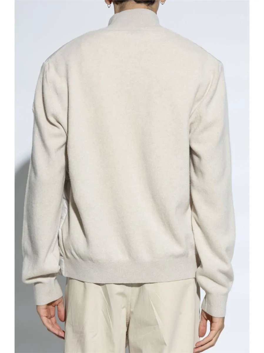 PANELLED WOOL-CASHMERE BLEND SWEATSHIRT